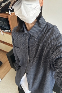 春夏新款千鸟格格子长袖衬衫潮流港风衬衣外套 CS264-P45图片