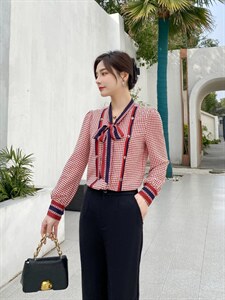 高档次千鸟格衬衫图片