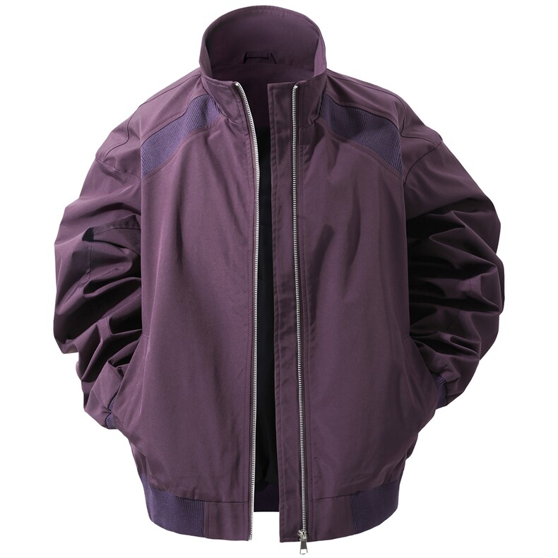 JK008立体白底春装拼接工装立领夹克聚酯纤维(M-5XL)TP35,男装夹克,电商A088