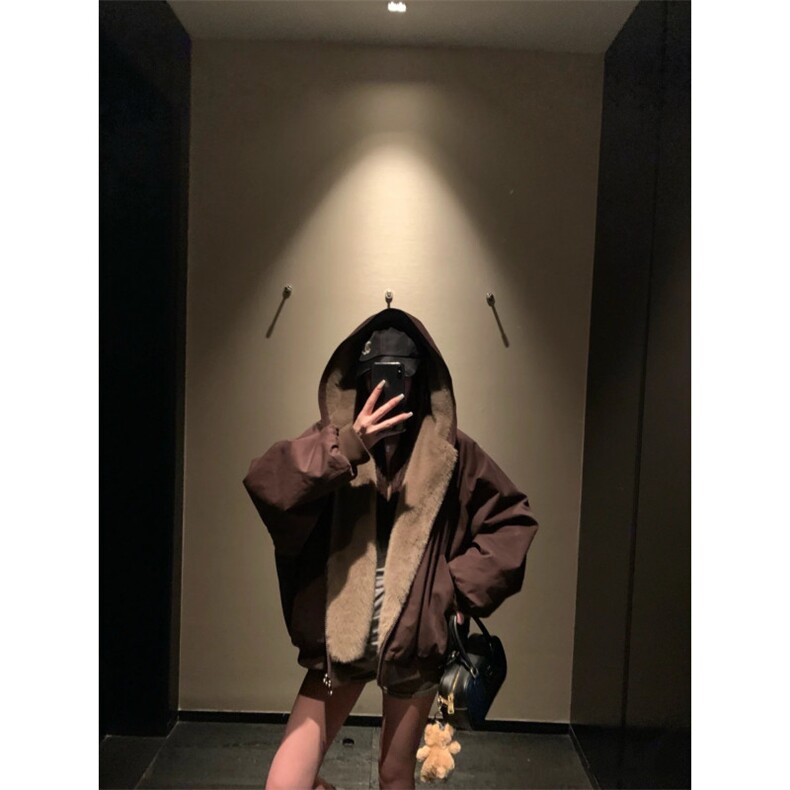 网图座山雕双面穿加厚保暖冬季连帽棉衣外套男女情侣款棉服P118,男装棉衣,电商C306-1