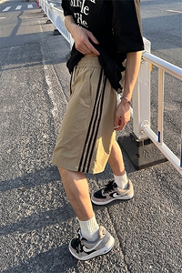 大量现货 2025新款休闲宽松运动裤男夏季拼接条纹速干裤DK708-P40图片