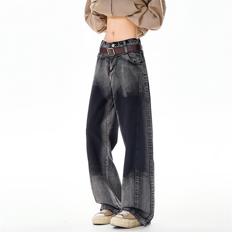 龙叨叨美式ins高街暗黑宽松直筒牛仔裤LK25521-特P45控78，男装牛仔裤，电商B221