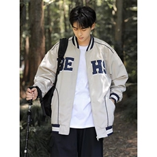 美式字母刺绣棒球服男女春秋潮牌ins情侣休闲夹克外套J632-P58，男装夹克，星座1109-3