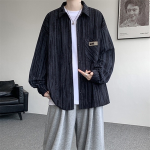 衬衫男秋季新款港风宽松灯芯绒扎染长袖衬衣CS3097-P42图片