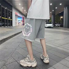夏季男士短裤男宽松休闲五分裤子男港风直筒裤潮流运动裤DK86-P28图片