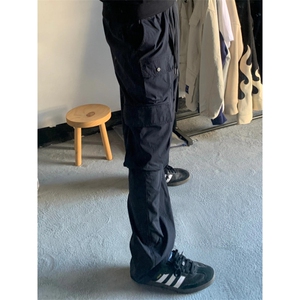 美式伞兵裤男秋季高街痞帅直筒弯刀裤cleanfit复古宽松显瘦休闲裤图片
