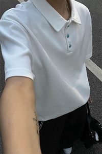 夏装新款绿松石扣子翻领重磅短袖T恤夏季男装半袖POLO衫S426特28图片