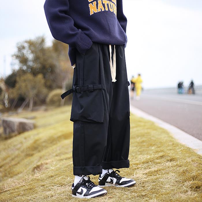 日系宽松阔腿工装裤男潮牌秋冬cityboy坠感休闲冲锋裤子GH103-P40,男装工装外套,星座1008-1