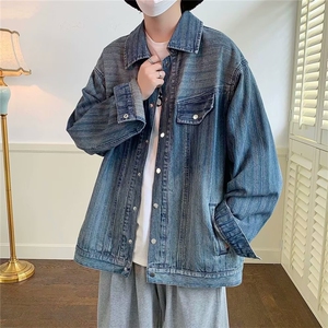 小众美式覆古字母刺绣多口袋工装牛仔裤男女宽松阔腿弯刀裤图片