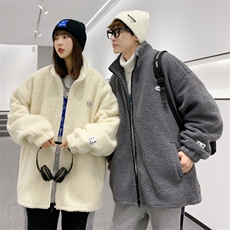 2026秋冬新款羊羔绒情侣开衫加绒外套109-1276-P105，女装短外套，星座109