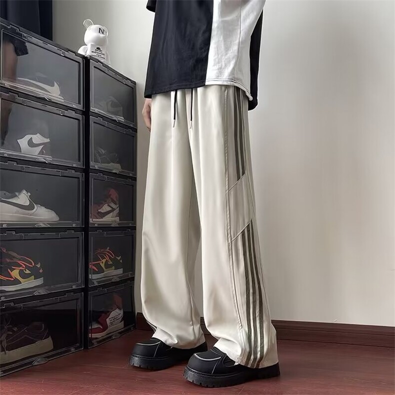 条纹速干裤子男士秋季2024宽松阔腿男生运动裤休闲长裤K5665-P37,女装休闲裤,星座412-2