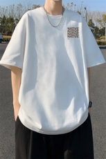 240G重磅美式印花纯棉大码宽松休闲短袖T恤FSDX006P25控39，男装T恤，电商B219B