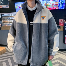 主推款冬款羊羔绒连帽开衫加大加厚棉服男XZ109-P105，男装棉衣，星座109-1