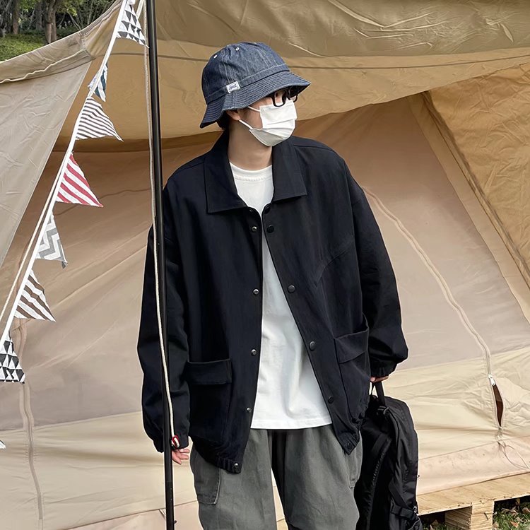 2025年春季日系复古翻领工装夹克外套男士原宿风宽松休闲外套,男装夹克,星座1210-1