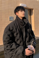 1定制面料棉衣大码M-5XL港风情侣半高领棉服外套男8707P125控168，男装棉衣，星座226-2