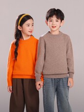 双股童装半高领男女同款纯色舒适羊毛衫，童装儿童羊毛衫，拓晨羊绒