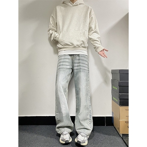 B221 美式ins高街暗黑重工艺宽松直筒牛仔裤 LK23125-P65 控88图片