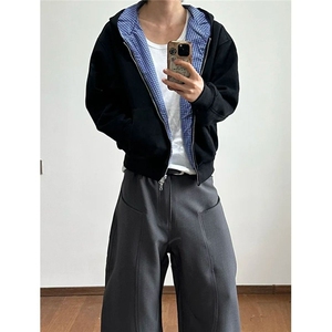 1506-1/MF-A2371/P63卫衣短宽百搭开衫外套男潮cleanfit夹克休闲图片