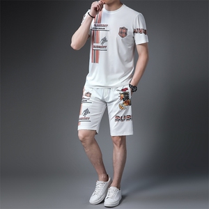 JG22-15男士2023年春夏季新款运动套装短袖短裤T恤卫裤二件套P125图片