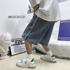 2023牛仔短裤排扣潮牌百搭宽松休闲五分裤313A-1-NZ003-P45控58，男装牛仔裤，星座808A-1