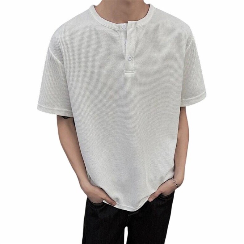 亨利领短袖T恤百搭宽松复古体恤衫休闲运动上衣310A-PL02-特批14，男装T恤，星座310A-4