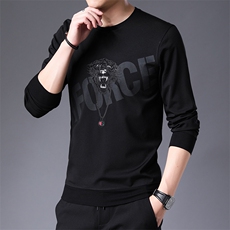 春秋季圆领卫衣2023新款长袖纯色中青年男装衣服潮流宽松休闲春装，男装卫衣，电商B212（原钱塘6029）