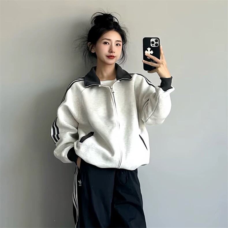 抖音得物高品质美式高街重磅结构设计拼接织带立领卫衣外套CM42,男装卫衣,电商A486