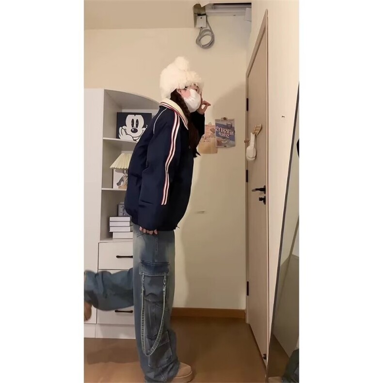 复古运动撞色条纹棉服冬季新款宽松加厚棉衣外套-MY902-网络图,男装棉衣,星座1002-2