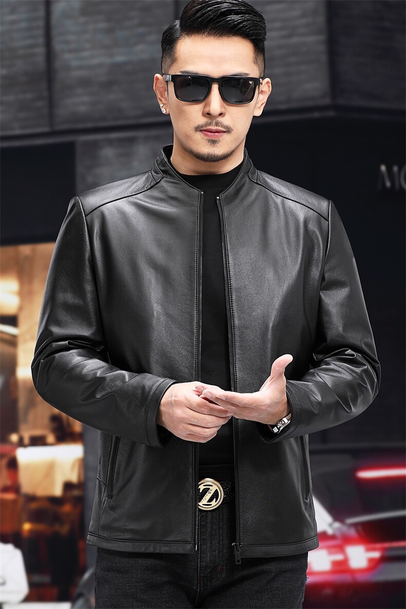 BL-DK2060男式2023秋季新款翻领头层油蜡牛皮皮衣男P550,男装皮衣,电商B360