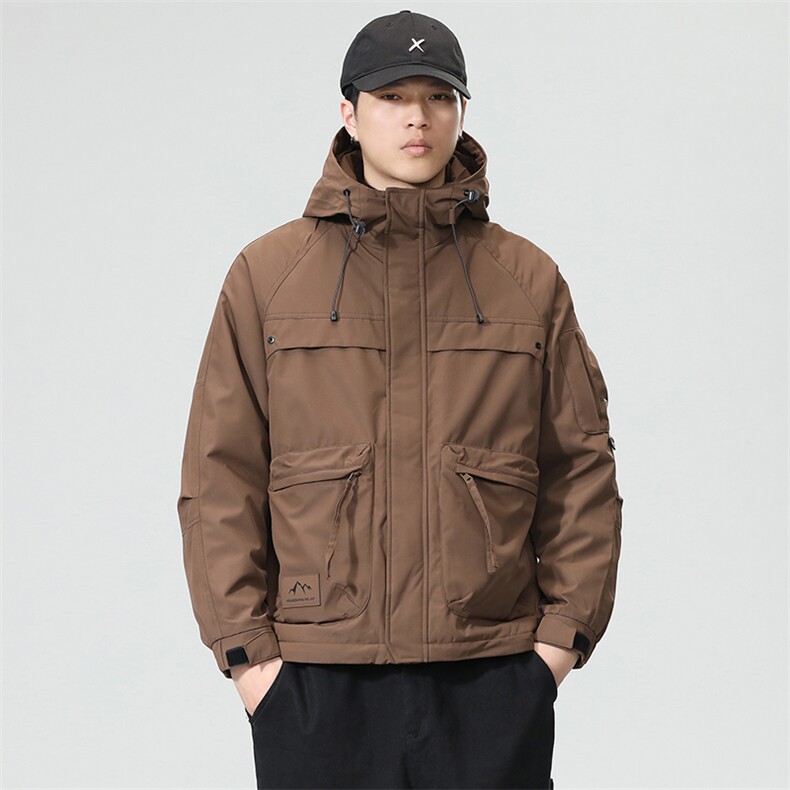 连帽夹克男春秋新款休闲工装男女款夹克潮牌山系外套6095-P105,男装夹克,电商D215
