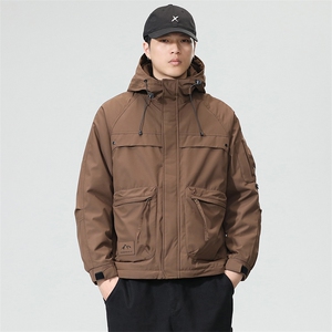 连帽夹克男春秋新款休闲工装男女款夹克潮牌山系外套6095-P105图片
