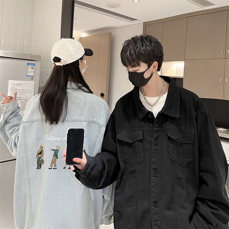 牛仔夹克男大码牛仔外套男茄克NJ77043-P60加绒款-P75,男装夹克,电商A040