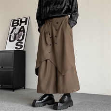 春装暗黑复古纽扣日系西裤山本耀司性别西裤男女宽松九分裤裤裙，男装西裤，星座909