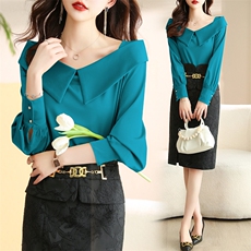 时尚女2024夏季新款韩版高级感气质一字肩短袖上衣短裤，女装衬衫，卡杰菲