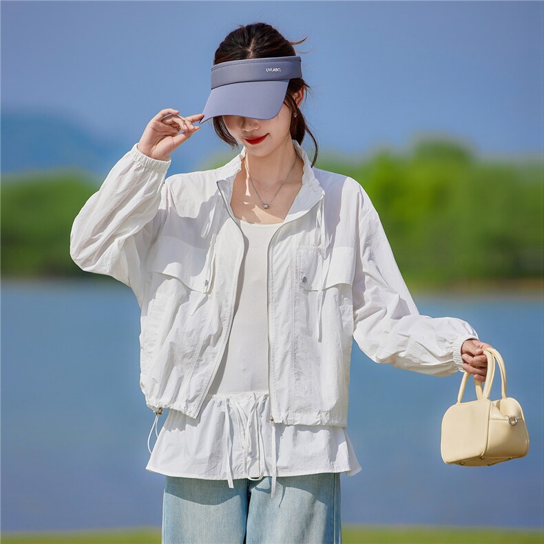 现货2026夏季新款时尚两件套城市户外宽松型休闲妈妈轻薄短外套,女装防晒衣,靓衣阁