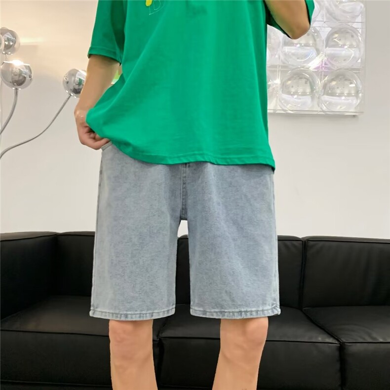 牛仔短裤男韩版潮流帅气2023春夏新款ins宽松百搭五分裤RK058-P35,男装牛仔裤,星座412-2