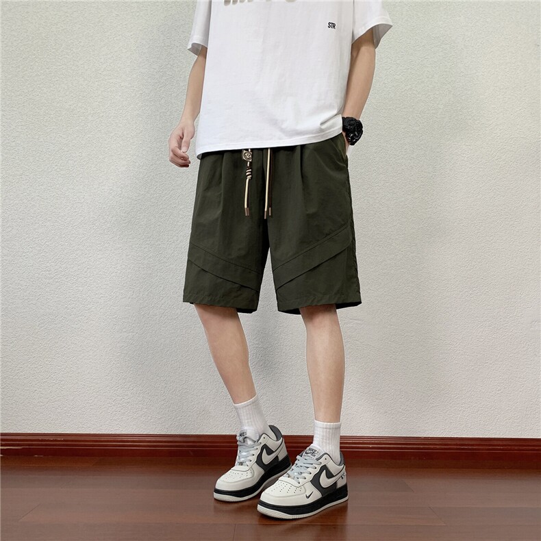 解构拼接速干冰丝五分短裤DK027模特酒店锦纶(S-2XL)TP22,男装休闲裤,电商A088