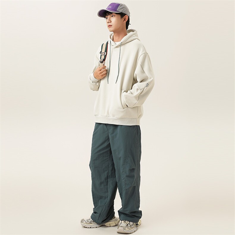 2025冬季新款男装日系潮牌华夫格宽松休闲卫衣加厚卫衣WY626-F96图片