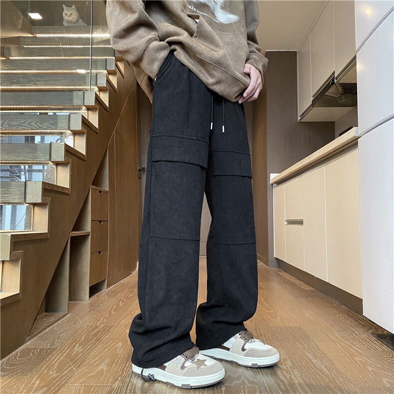 抖音品质秋冬新款潮流灯芯绒宽松休闲裤卫裤B315-K830-特p35控68图片