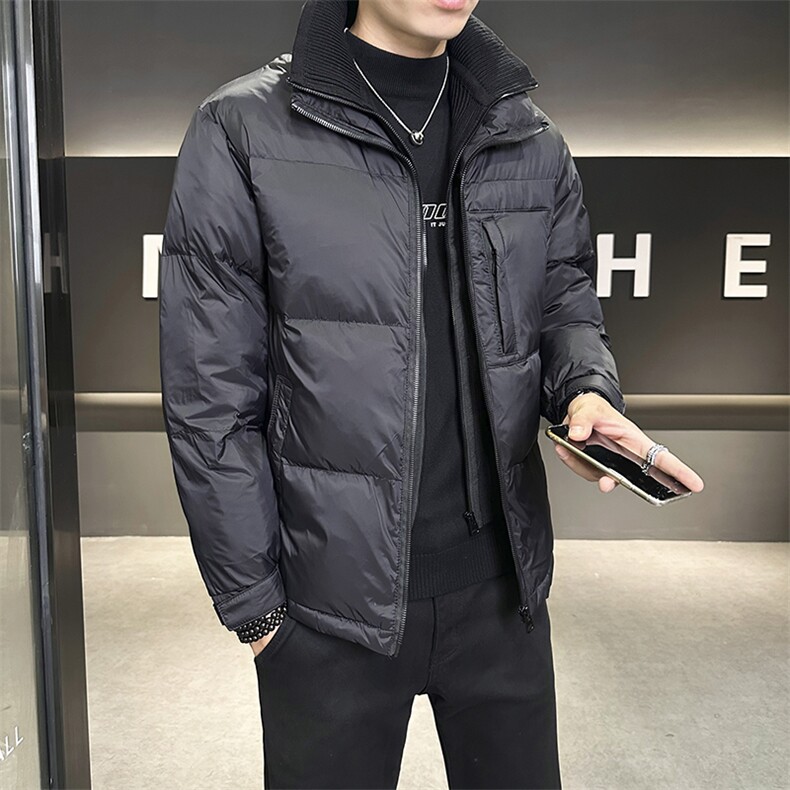 冬季新款假两件羽绒服男纯色保暖外套B321-YR813-P185,男装羽绒服,电商B321-1