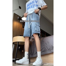 工装牛仔短裤宽松休闲潮流高街学生五分裤DK801P45，男装牛仔裤，电商D325