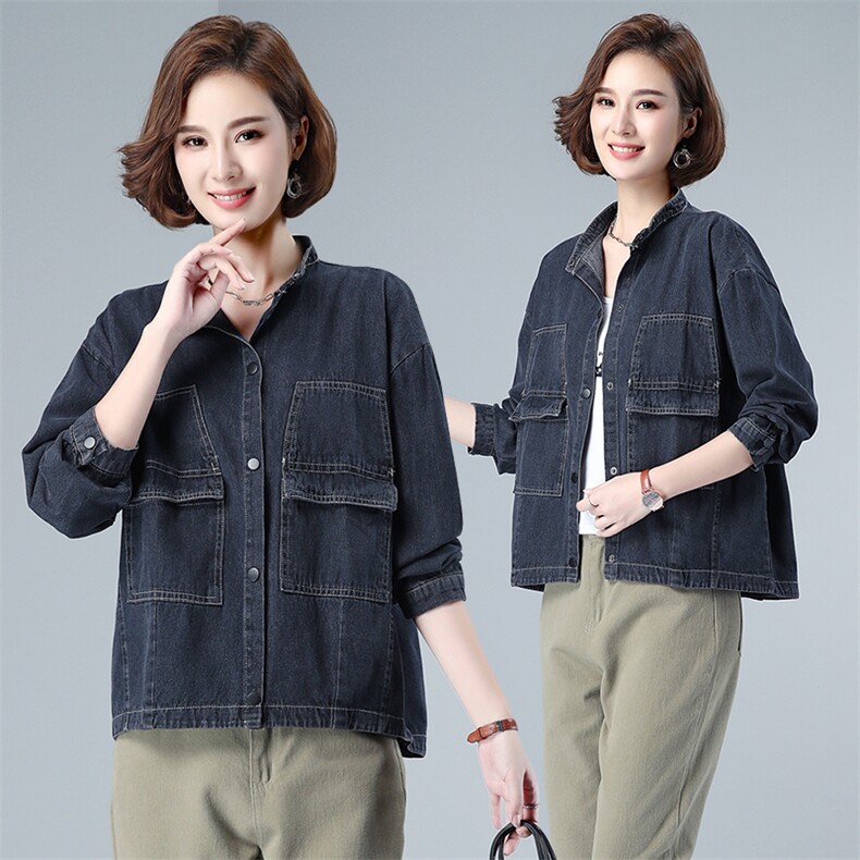 2021春秋季新款潮流时尚个性宽松牛仔外套，女装牛仔外套，小林双子