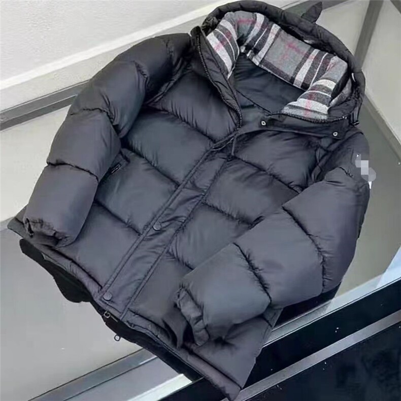 (网图)羽丝袖章格子连帽休闲羽绒服休闲潮流加厚313B-2207-P185,男装羽绒服,星座313B