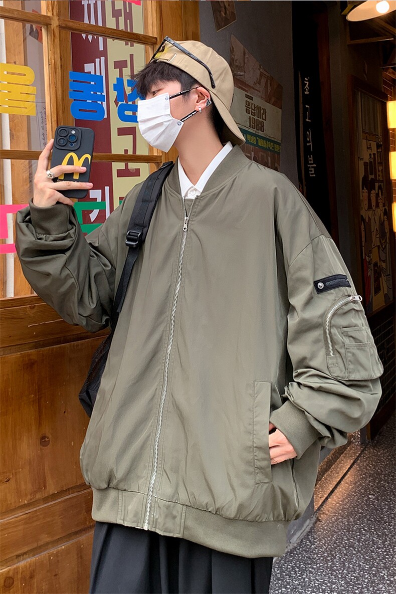 新款飞行夹克男美式复古棒球服外套高街潮牌CYJK9271P-75控价109,男装夹克,电商A128