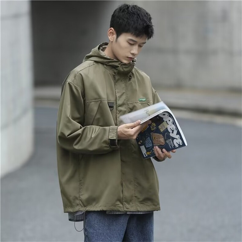 秋季冲锋衣外套男连帽日系登山户外防风运动Y6562P58,男装夹克,星座1116-2