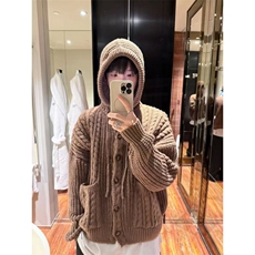 现货~重磅连帽针织开衫男女同款毛衣外套~MY2592批80，男装针织衫/毛衣，星座1411A-6
