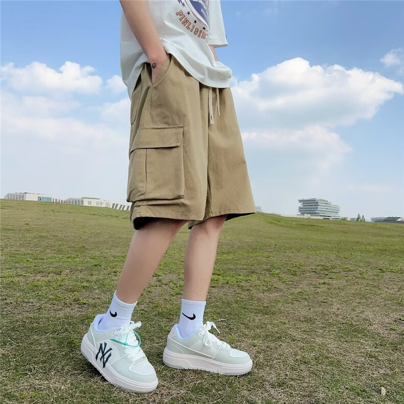 大口袋工装短裤男美式复古大码宽松休闲中裤P35,男装休闲裤,星座1116-2