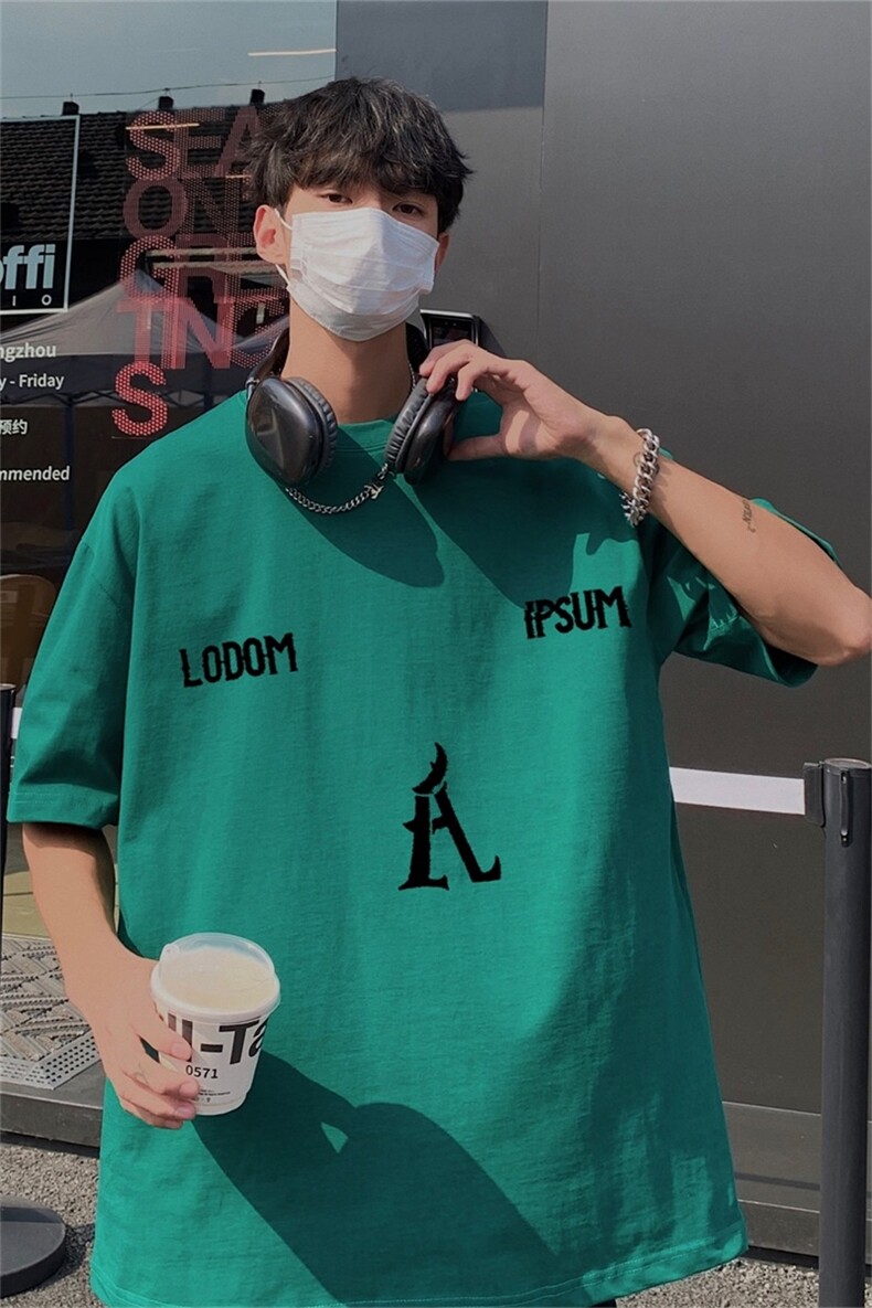 美式T恤男夏季重磅纯棉宽松休闲百搭半袖A061-AT00131-特P25控48,男装T恤,电商A061
