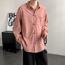 2025秋冬新款灯芯绒清明上河图新中式盘扣唐装汉服2535-P60，男装民族服装，电商A057