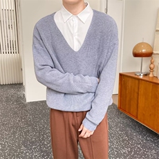 2025年新款休闲学院风假俩件长袖针织衫男女新款绣花毛衣，男装针织衫/毛衣，星座506A